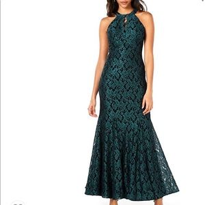 Women’s Formal Dress Plus Size 14W Nightway Glitter Lace Green Mermaid Gown NEW
